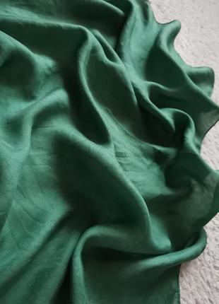 Платок шелк винтаж шелковая косынка зелёный однотонный платок из натурального шелка бандана шелк винтаж2 фото