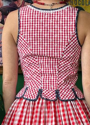 Хлопковый австрийский корсет топ в винтажном стиле в клетку4 фото