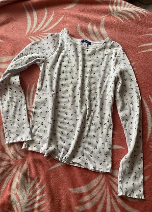 Лонг лонгслів кофта у рубчик