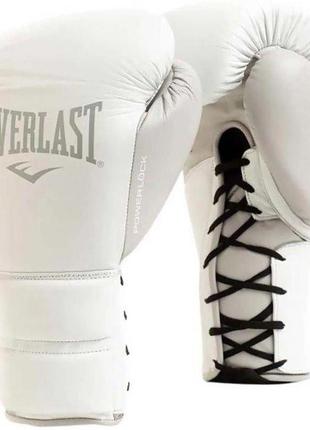 Боксерские перчатки everlast powerlock 2 pro lace белый 14 унций (896910-70-814 14)