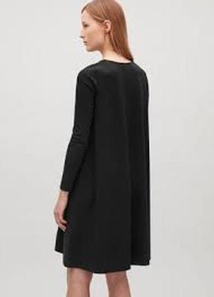 Комбинированное черное платье длинный рукав4 фото