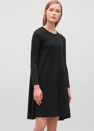 Комбінована чорна сукня довгий рукав3 фото