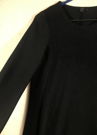 Комбінована чорна сукня довгий рукав7 фото