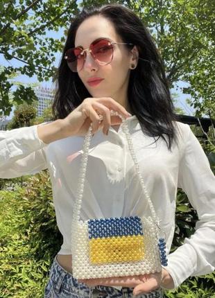 Сумка з намистин ручної роботи новорічний подарунок