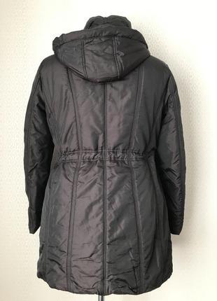 Добротная длинная теплая темно-коричневая куртка с капюшоном от gerry weber, размер 42, укр 48-50-527 фото