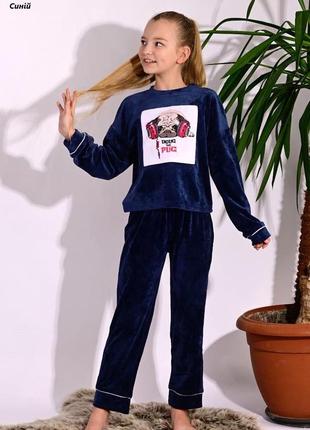 Пижама для девочки подростковая пижама велюровая пижама