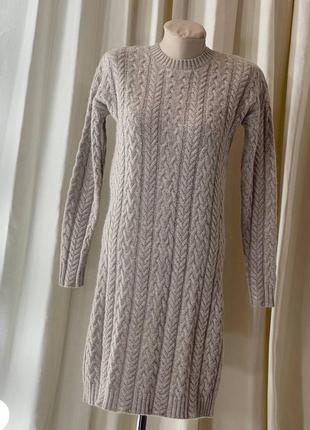 Шикарное шерстяное вязаное платье5 фото