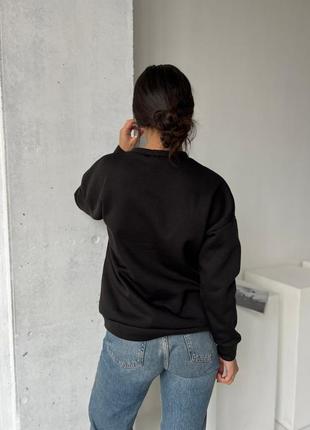 Женский свитшот черный белый зеленый красный теплый на флисе