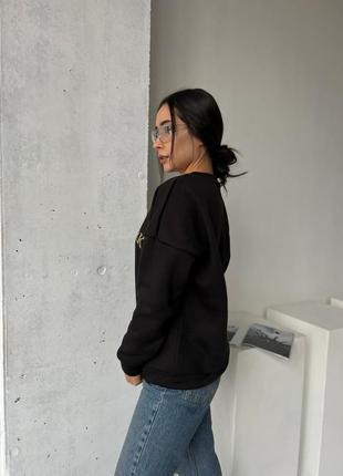 Женский свитшот черный белый зеленый красный теплый на флисе