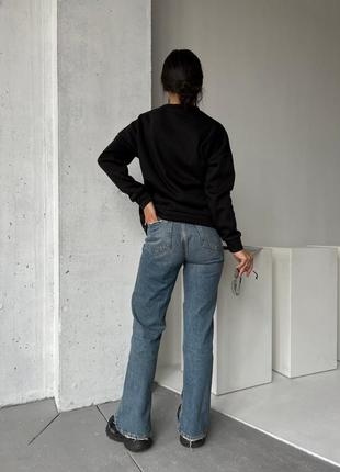 Женский свитшот черный белый зеленый красный теплый на флисе