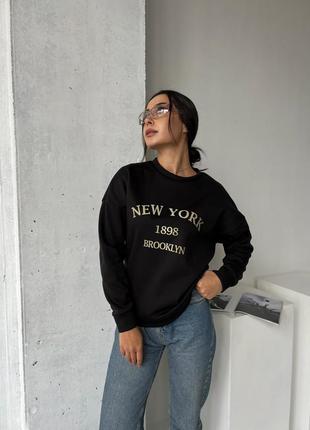 Женский свитшот черный белый зеленый красный теплый на флисе