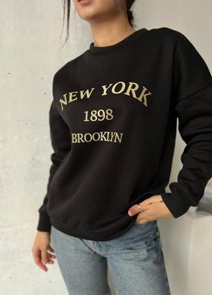 Женский свитшот черный белый зеленый красный теплый на флисе