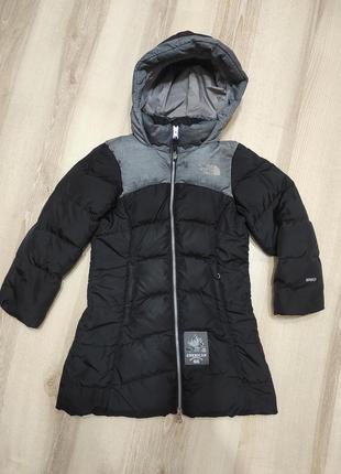Зимний удлиненный пуховик, брендовая пуховая куртка the north face на 6-8 лет1 фото