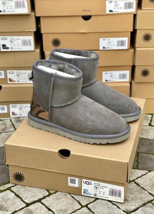 Отличные ugg grey metallic suede(зима)2 фото