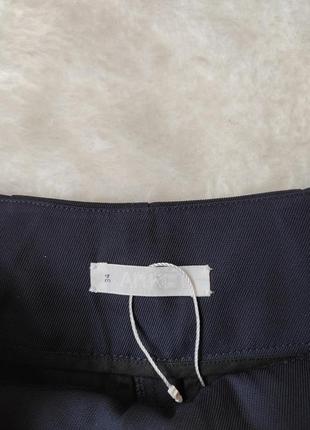 Синие черные широкие брюки штаны кюлоты кроп укороченные клеш бермуды с пуговицами спереди arket7 фото