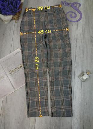 Женские брюки oodji демисезонные серые в клетку размер l (48/40)7 фото