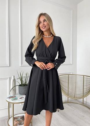 Сукня жіноча довга міді з поясом нарядна святкова новорічна на новий рік корпоратив гарна чорна рожева біла коричнева блакитна бежева декольте5 фото