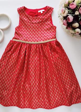 Красное нарядное золотистое платье артикул: 18201