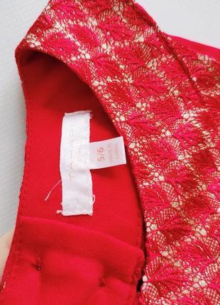 Красное нарядное золотистое платье артикул: 182016 фото