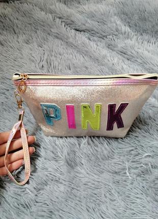 Яркая разноцветная блестящая сумочка косметичка можно использовать как пенал5 фото