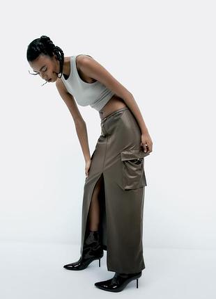 Спідниця, спілниця максі, юбка макси, спідниця з штучної шкіри