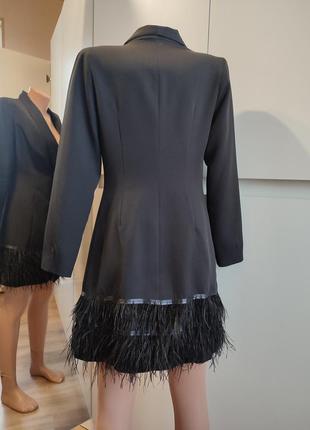 Плаття піджак із пір'ям люкс5 фото