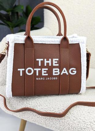 Женская сумка marc jacobs tote bag с мехом люкс качество