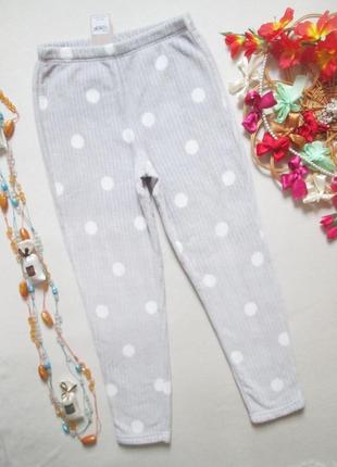 Шикарные плюшевые теплые домашние штаны в крупный горох tu 💜❄️💜1 фото