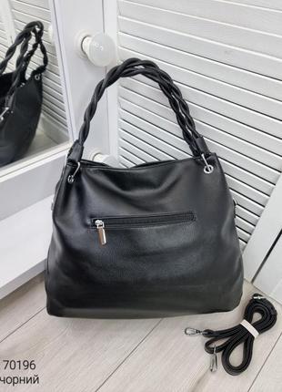 🖤 женская черная сумка мешок из экокожи9 фото