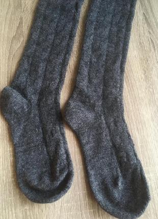 Зимние шерстяные серые  чулки длинные носки графитовые для фотосессии+ 7 цветов5 фото