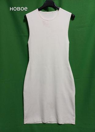 Новое силуэтное платье без рукавов из крепового трикотажа cos. zara mango