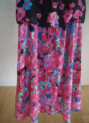 Шикарное легкое цветами платье c&a цветочным принтом xs цветы цветное s сарафан6 фото