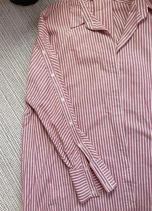 Бавовняна сорочка у смужку zara3 фото