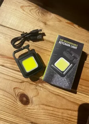 Ліхтарик брелок акумуляторний led cob з карабіном та магнітом 500 mah