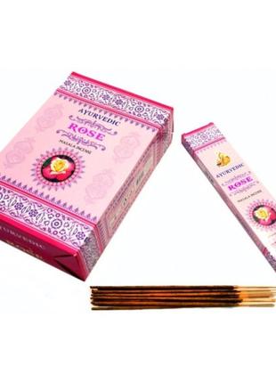 Ayurvedic rose (плоская пачка) 20 грамм, ароматические палочки, натуральные палочки, благовония