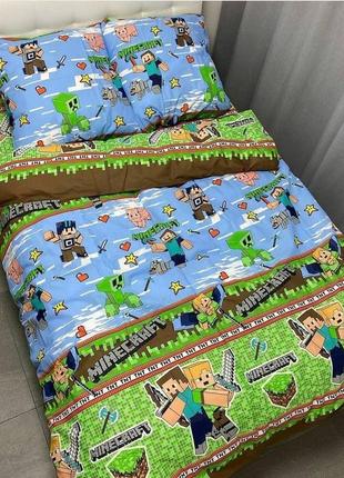 Комплект постельного белья для мальчиков майнкрафт1 фото