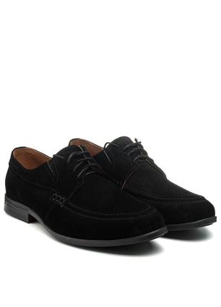 Туфлі чоловічі чорні замшеві на шнурках 2641