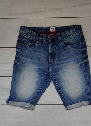 Джинсові щільні шорти soviet оригінал w 30 пояс 42 см сині голубі не тягнуться