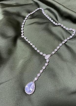 Розкішне святкове кольє біжутерія камінці