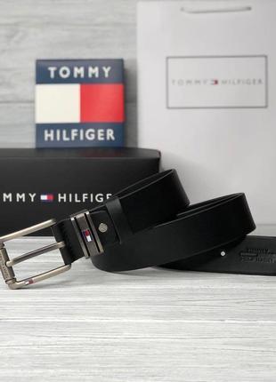 Ремень Tommy hilfiger мужской черный на подарок парню подарочная упаковка