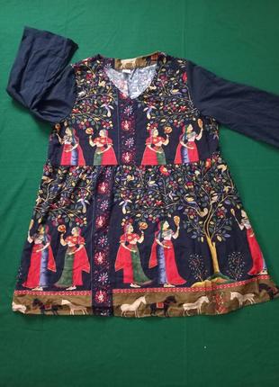 Акция: все по 222 грн! этно платье - туника бохо с роскошным принтом разбруждений!