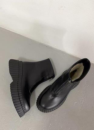 Зимние ботинки кожаные