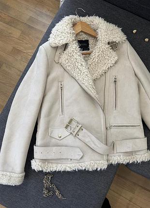 Дублянка дубленка авіатор zara