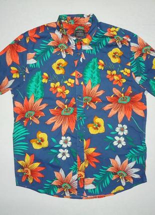 Рубашка  гавайская primark reg fit cotton гавайка размер (l) новая