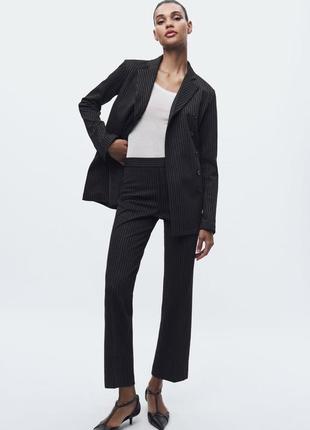 Прямые женские брюки в полоску zara new