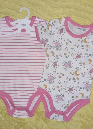 Комплект  боди 6-9, 9-12м bukids  новые для девочки весна