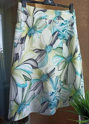 Красивая летняя юбка миди из натуральной ткани3 фото