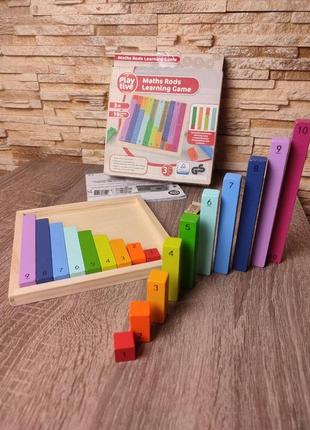 Навчальна гра монтессорі цифри і їх величина math rods от play tive 3+ німеччина