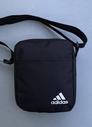 Мужская борсетка adidas мессенджер адидас черная сумка на плечо3 фото