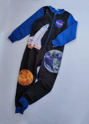 Теплая флисовая пижама кигуруми домашний костюм космос планеты nasa 110, 116 см,  на 5, 6 лет1 фото